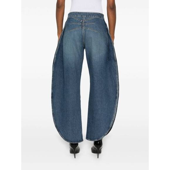 Alaia Petal Barrel Shape Side Slit Jeans in Bleu VIntage FR 40 US 8 - Picture 4 of 6